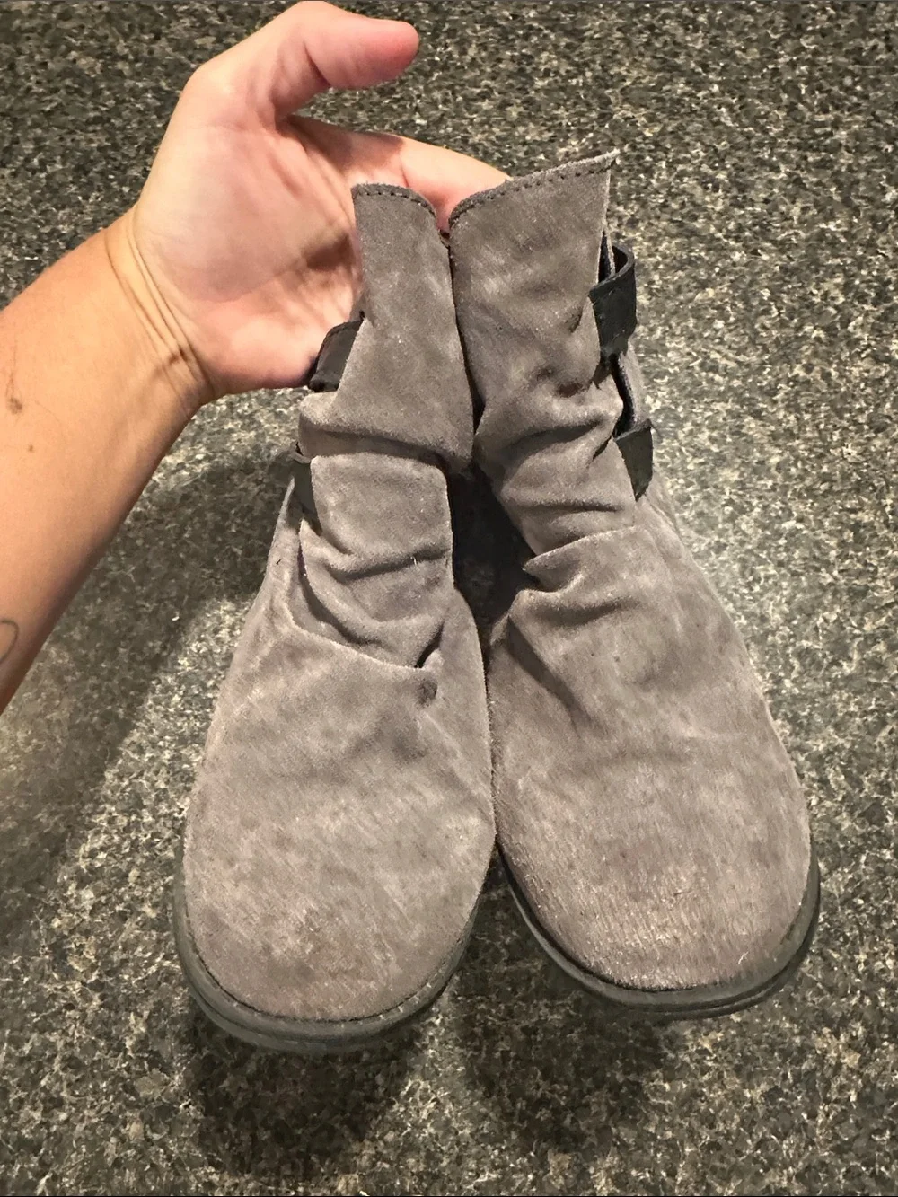 Sonoma Gray Suede Double-Buckle Chukka Boots